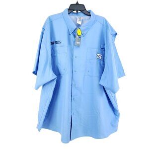 NC Tarheels Blue Vented Fishing Shirt Mens 3XL 54/56 Classic Fit UPF 50+